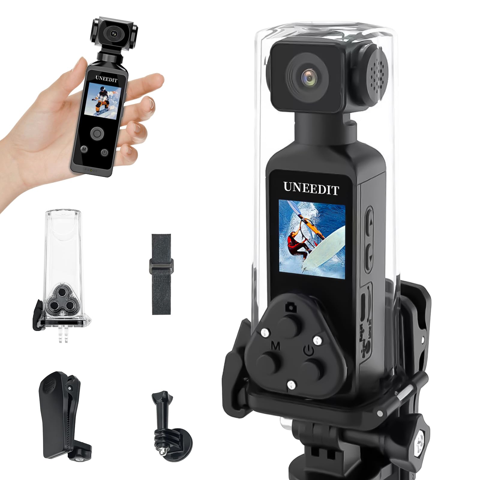 Amazon.co.jp: UNEEDIT 5K アクションカメラ, 270度回転, 手ブレ補正